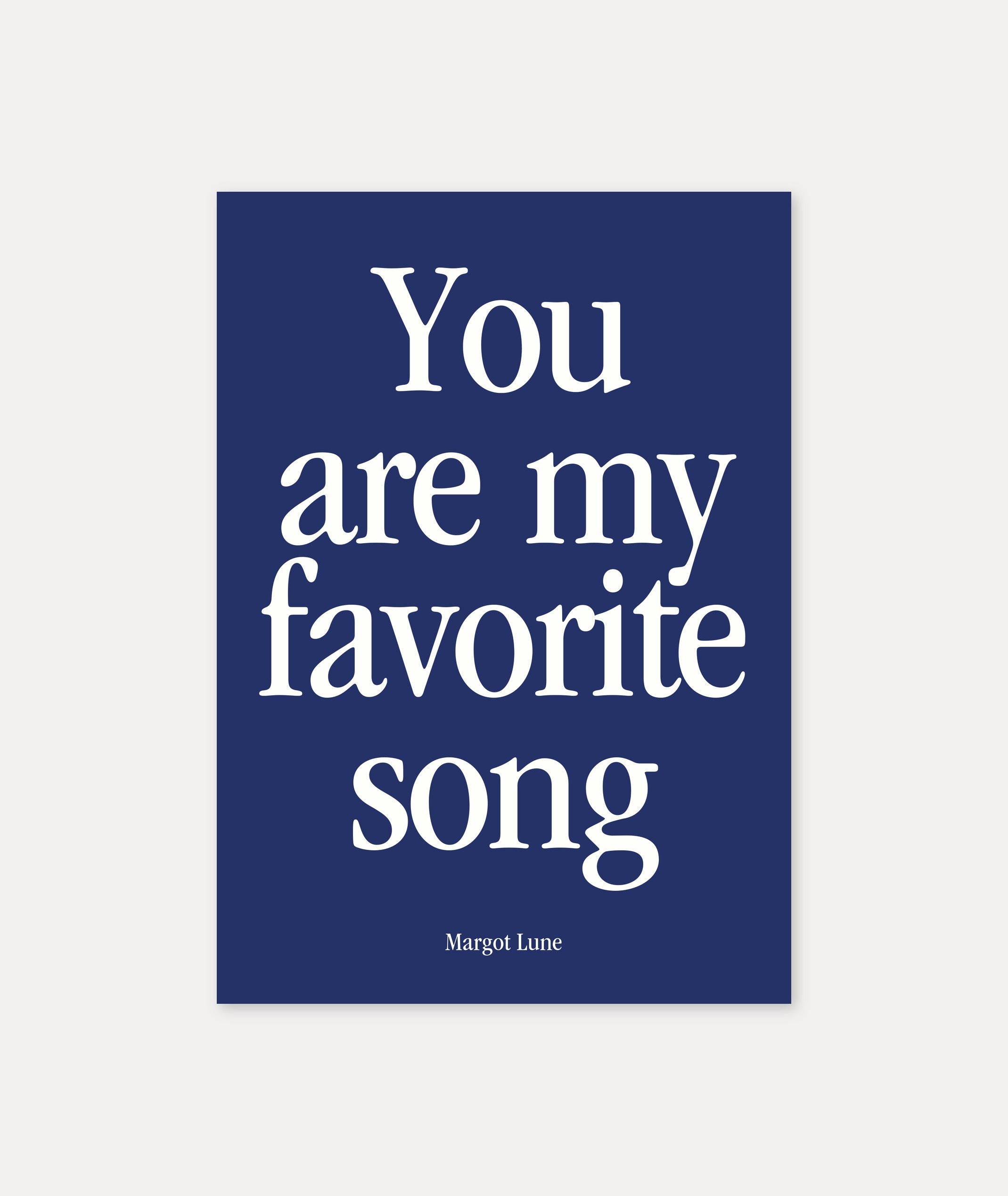 Personalisiertes Songzitat-Poster, Design 5 in Dunkelblau