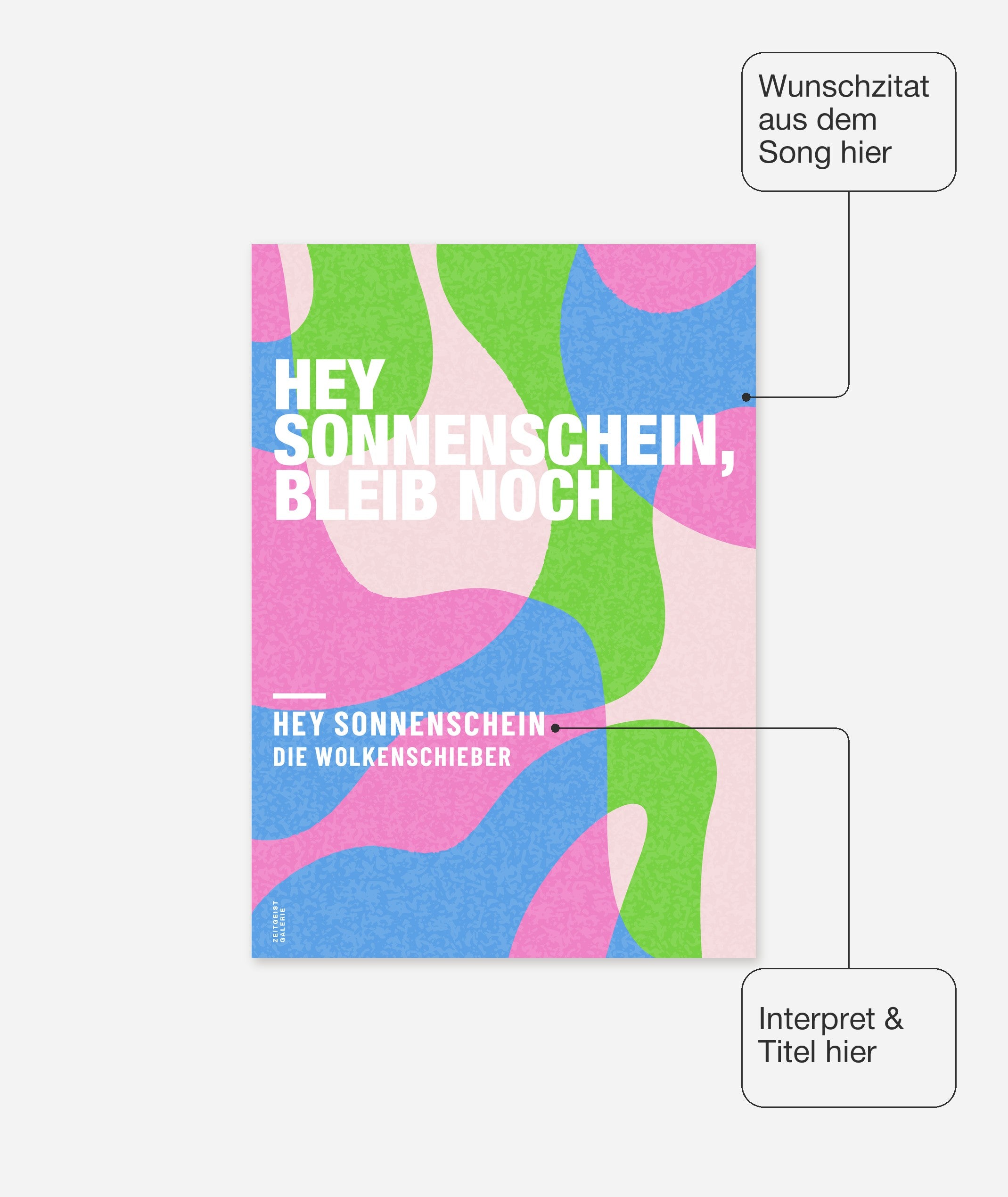 Personalisiertes Songzitat-Poster, Design 6 – Zitat, Interpret und Titel frei wählbar