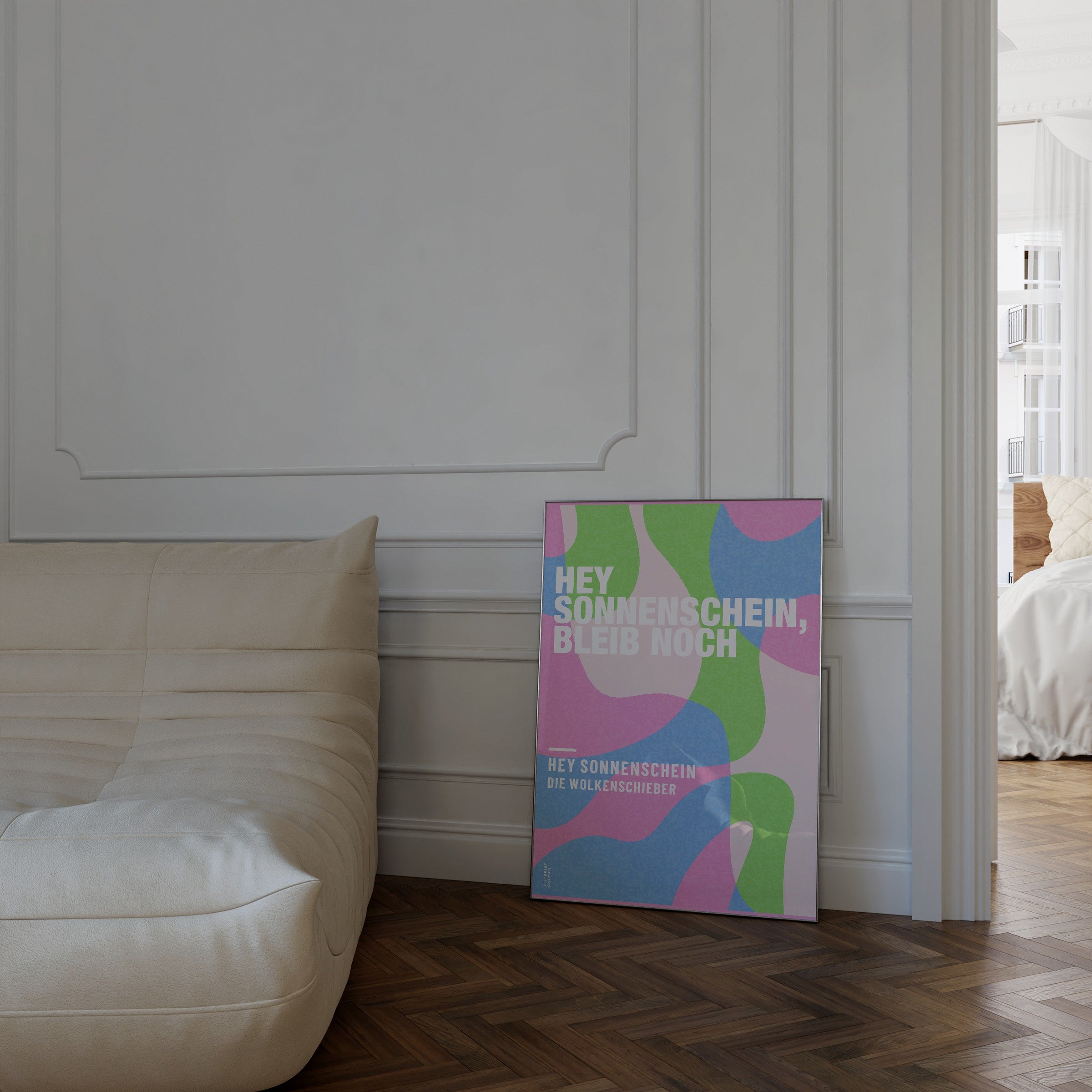 Personalisiertes Songzitat-Poster, Design 6 – im Wohnzimmer