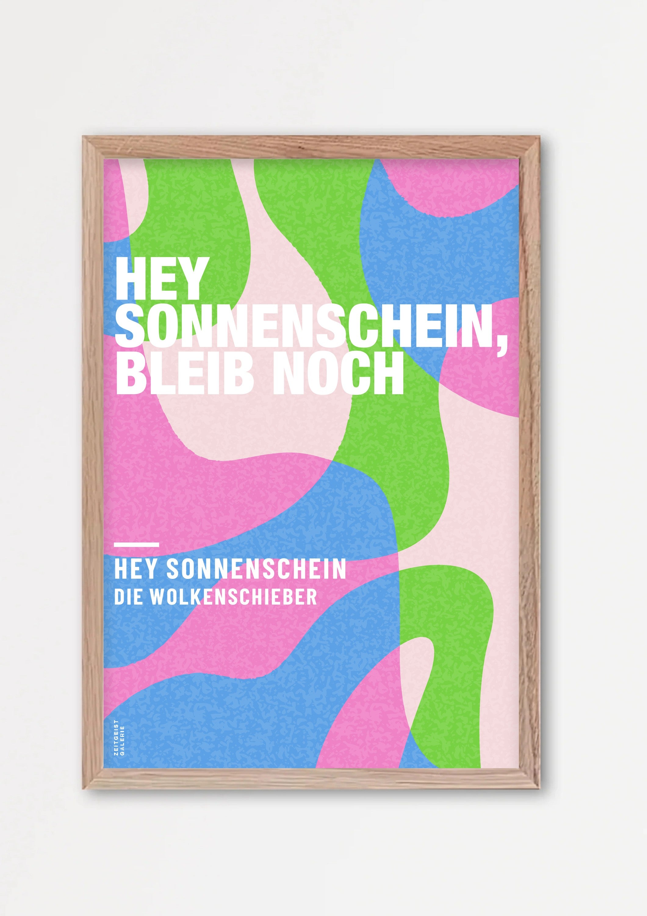 Personalisiertes Songzitat-Poster, Design 6 – Echtholzrahmen Natur