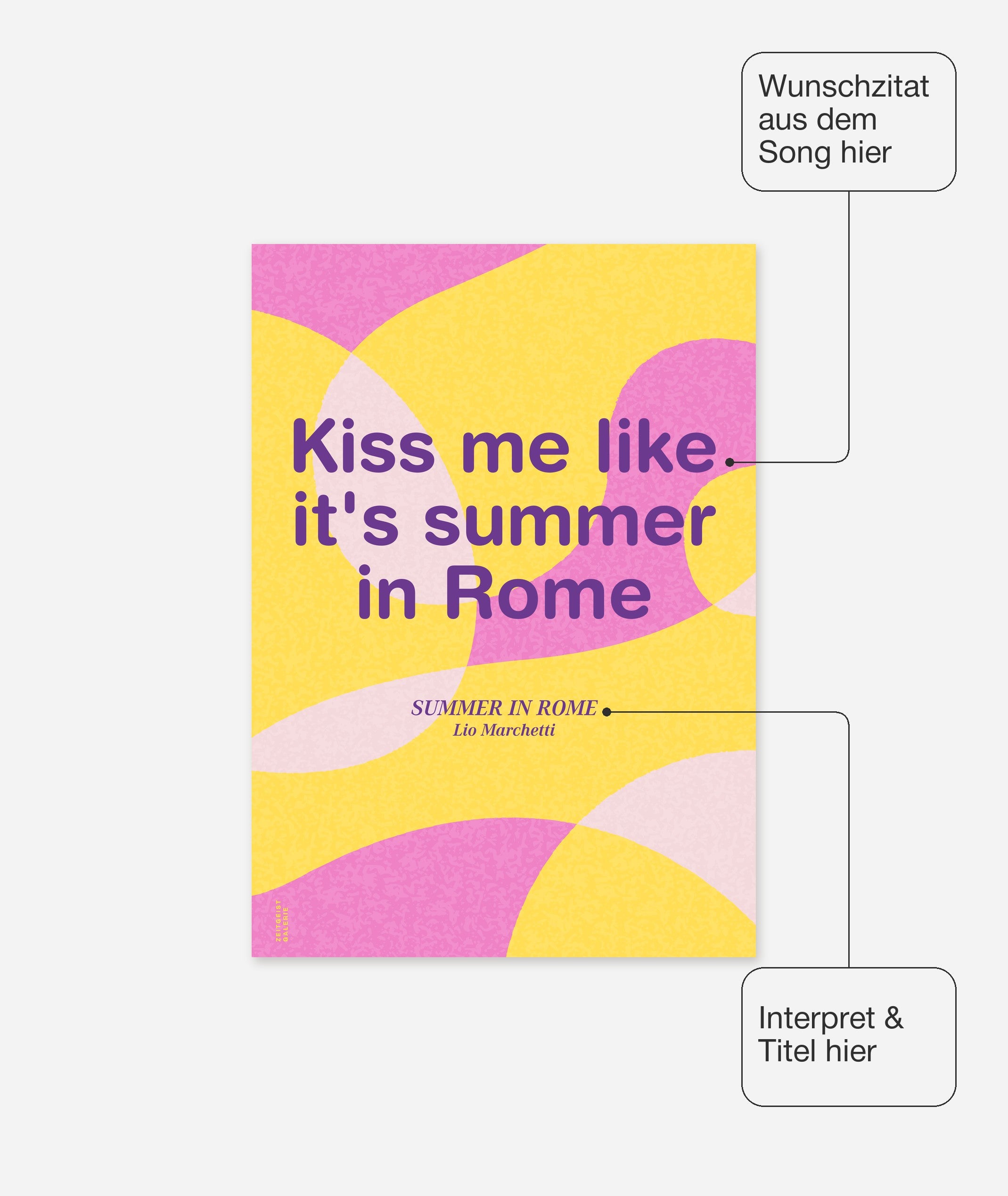 Personalisiertes Songzitat-Poster, Design 7 – Zitat, Interpret und Titel frei wählbar