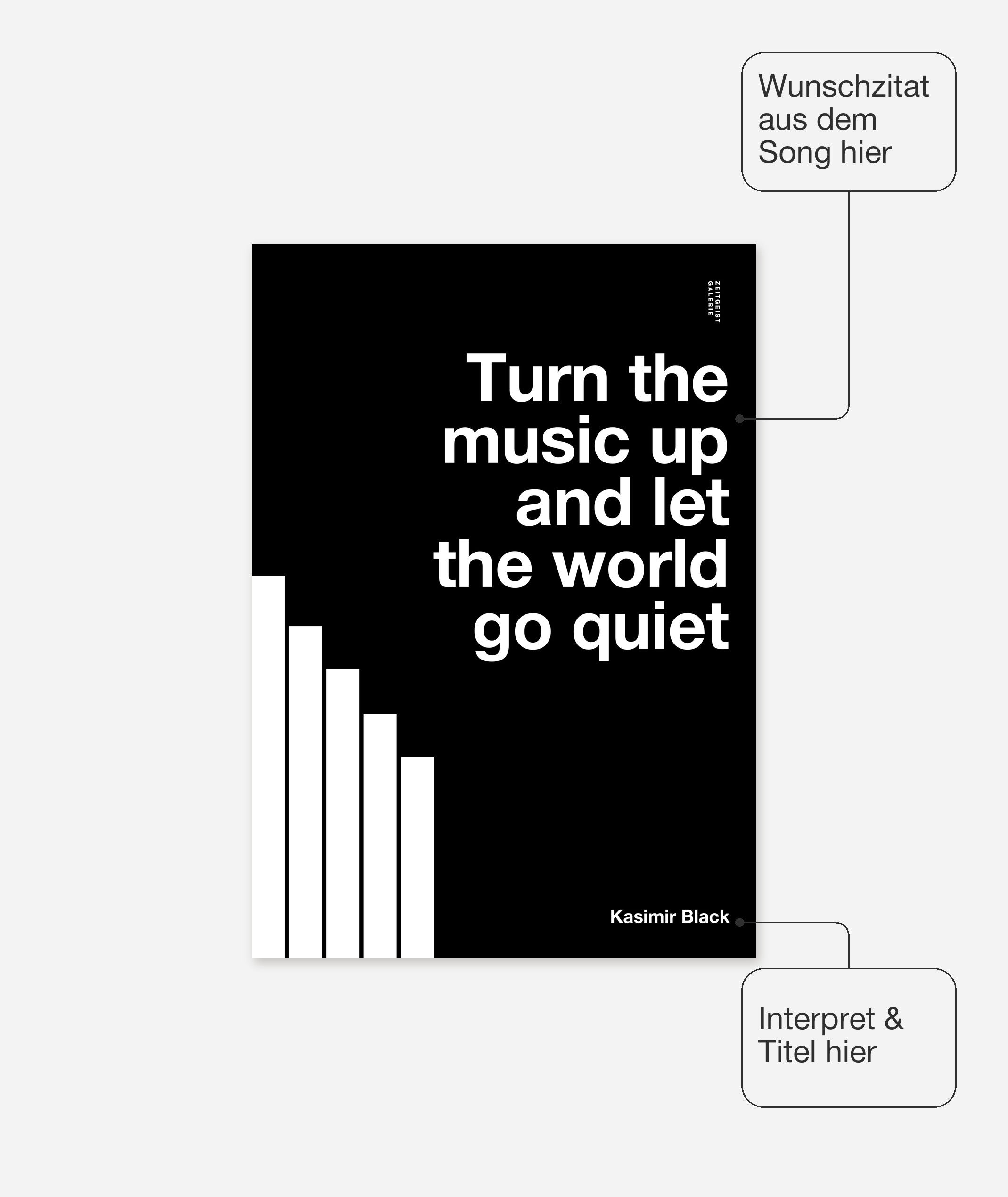 Personalisiertes Songzitat-Poster, Design 8 – Zitat, Interpret und Titel frei wählbar