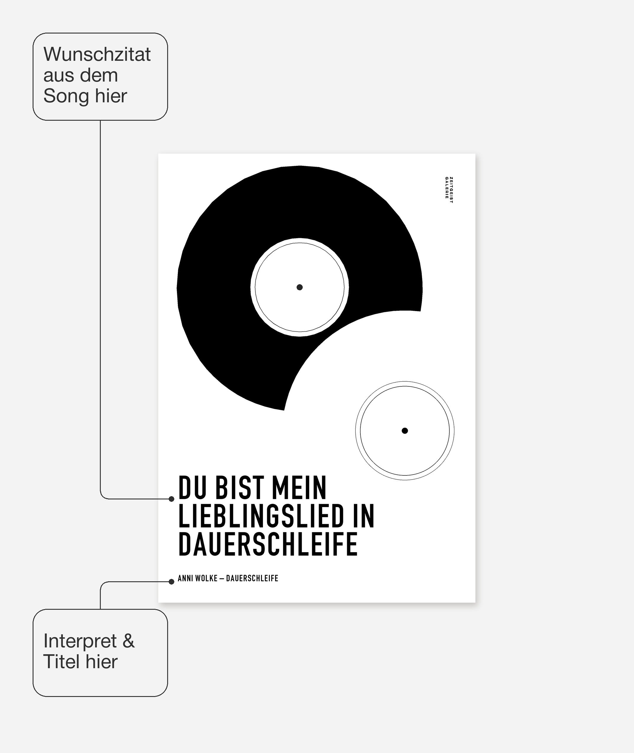 Personalisiertes Songzitat-Poster, Design 9 – Zitat, Interpret und Titel frei wählbar
