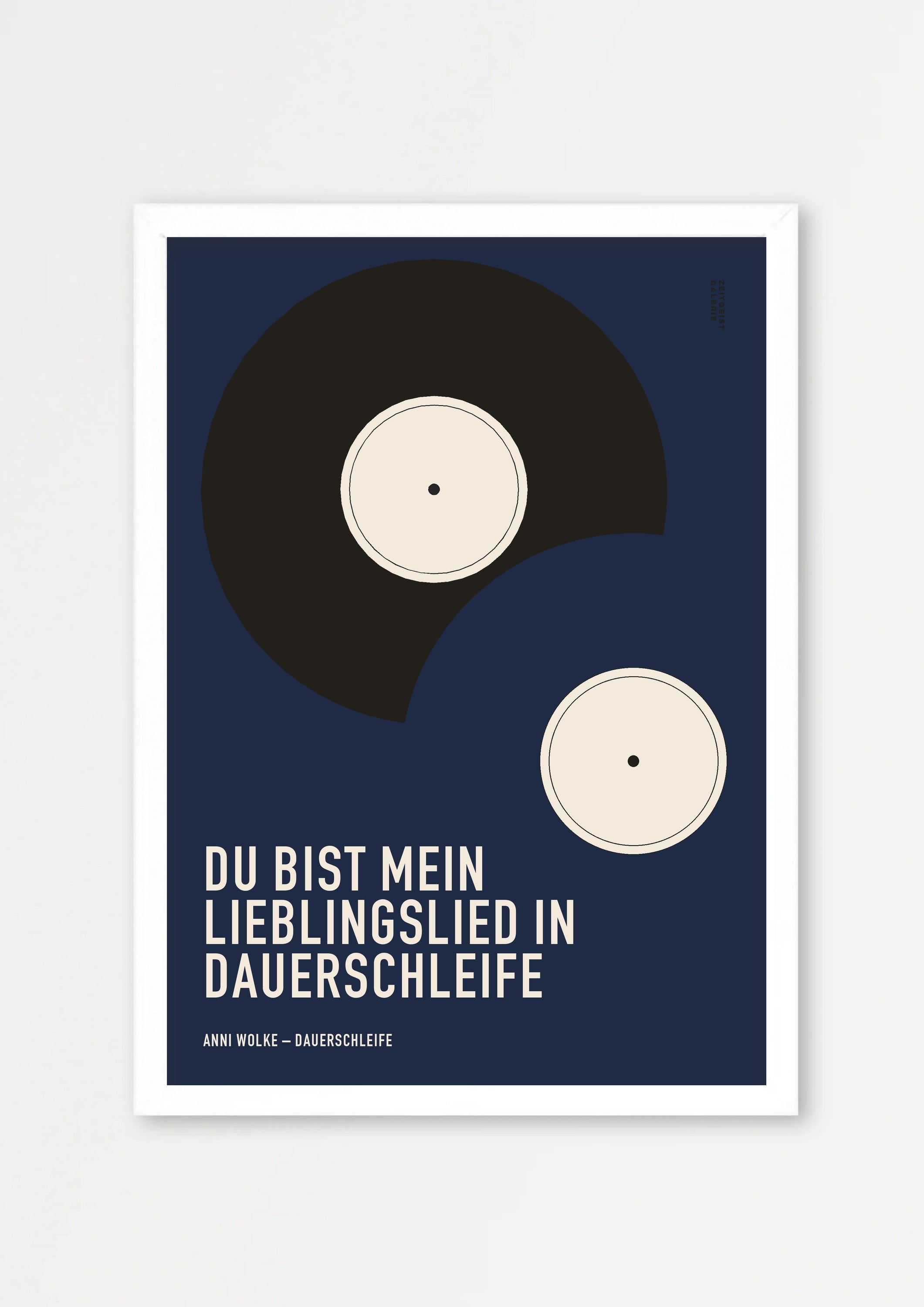 Songzitat Poster 9 – Echtholzrahmen Weiß