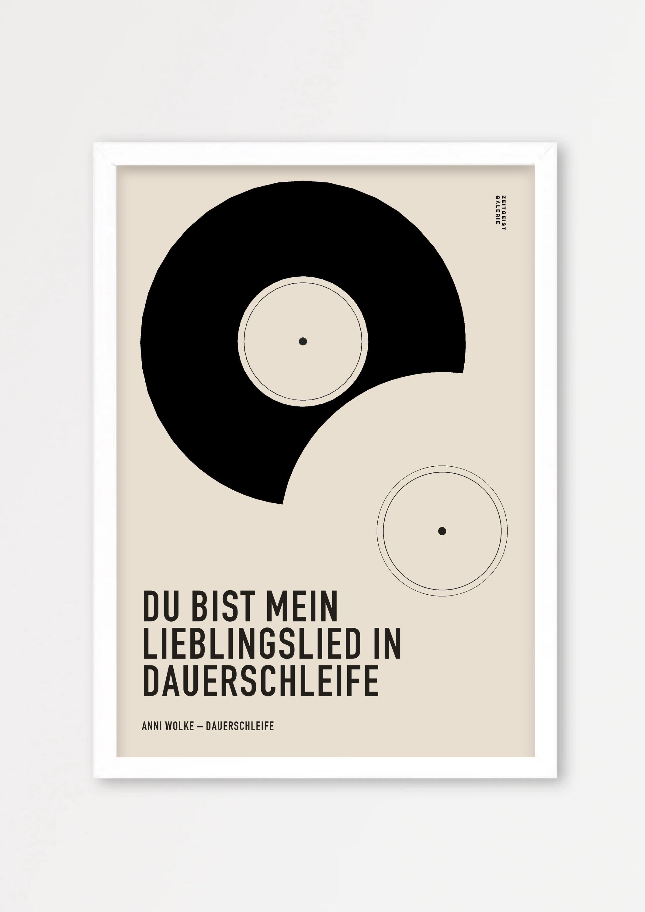 Songzitat Poster 9 – Echtholzrahmen Weiß