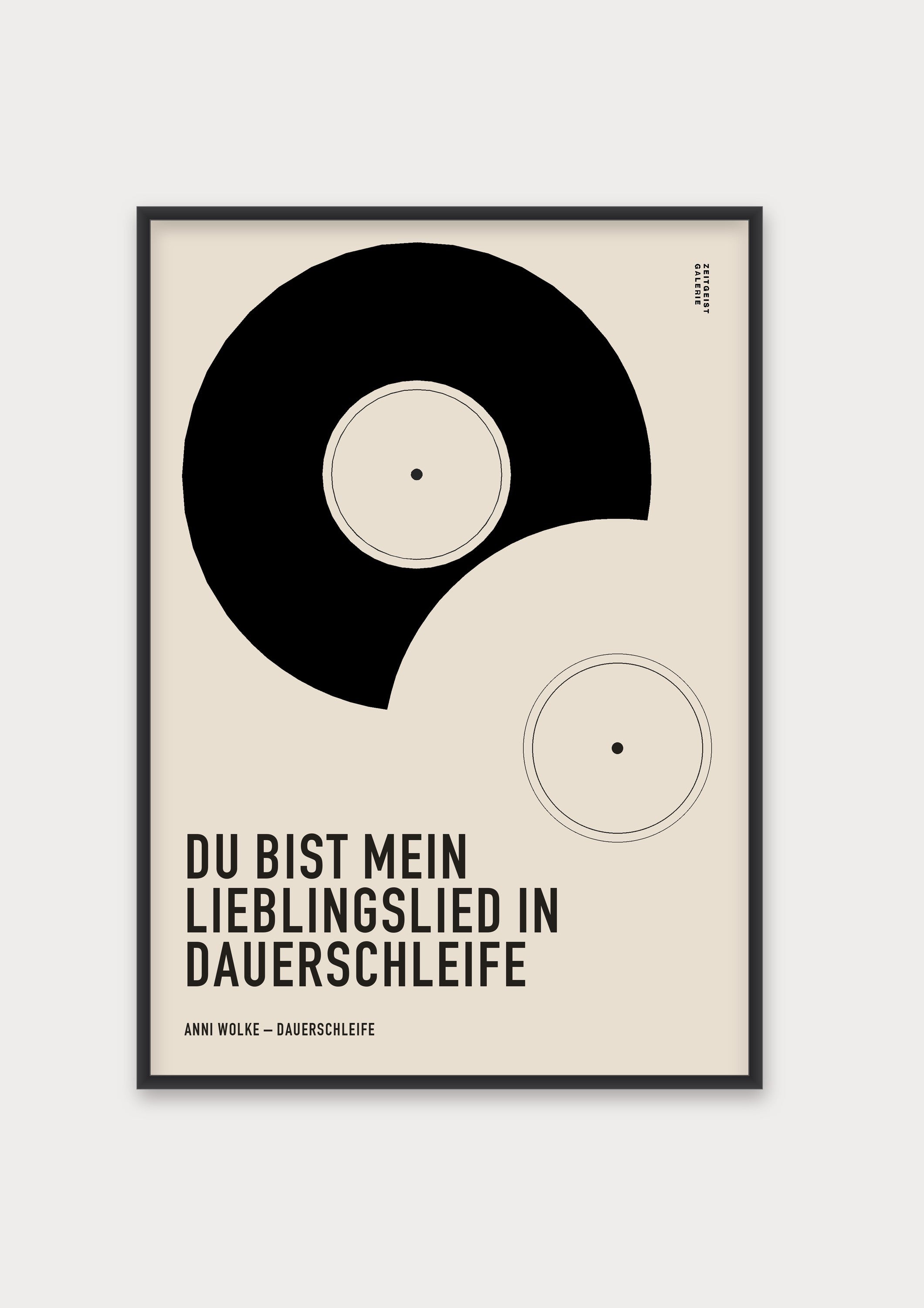 Songzitat Poster 9 – Aluminiumrahmen Schwarz