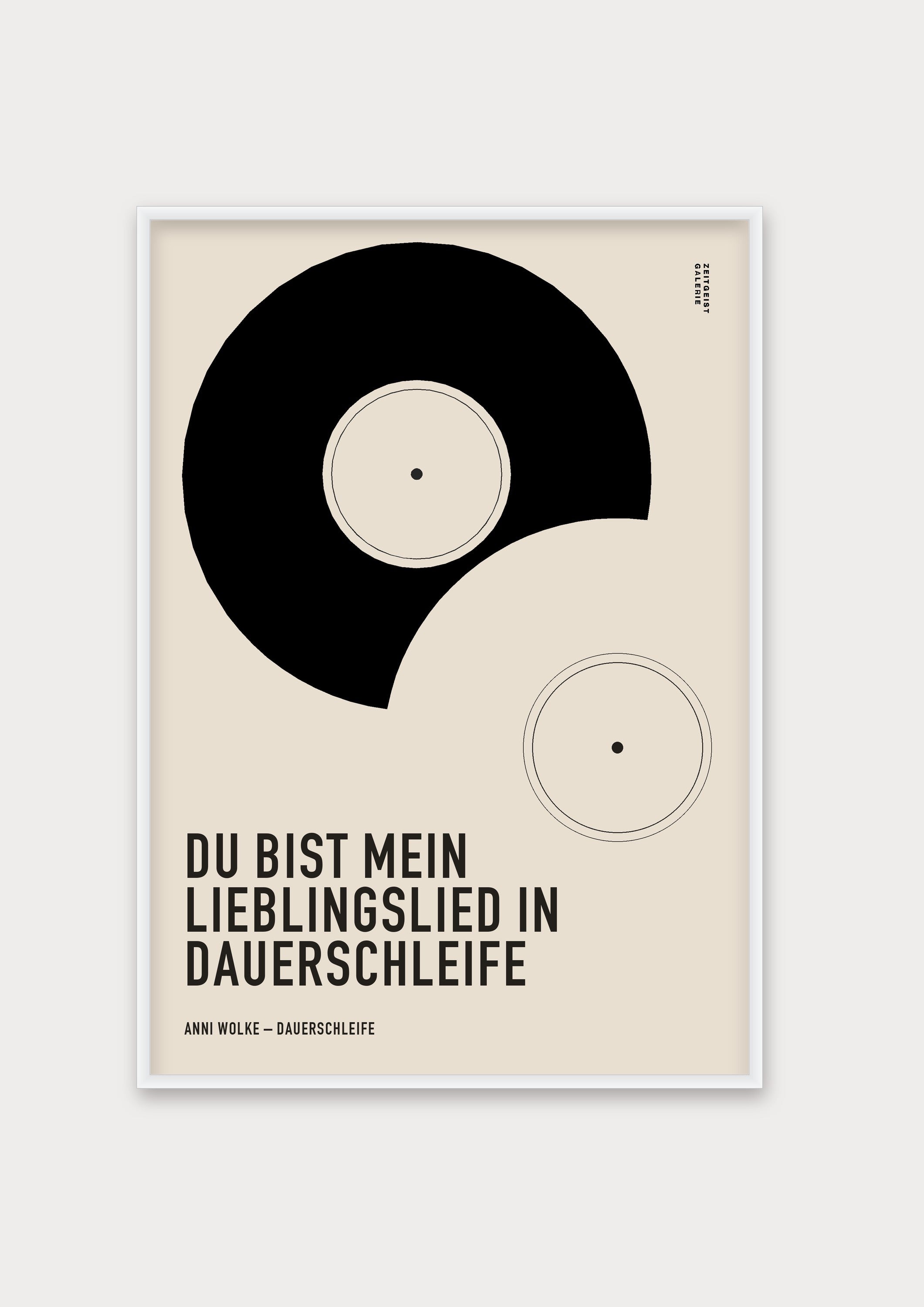 Songzitat Poster 9 – Aluminiumrahmen Weiß