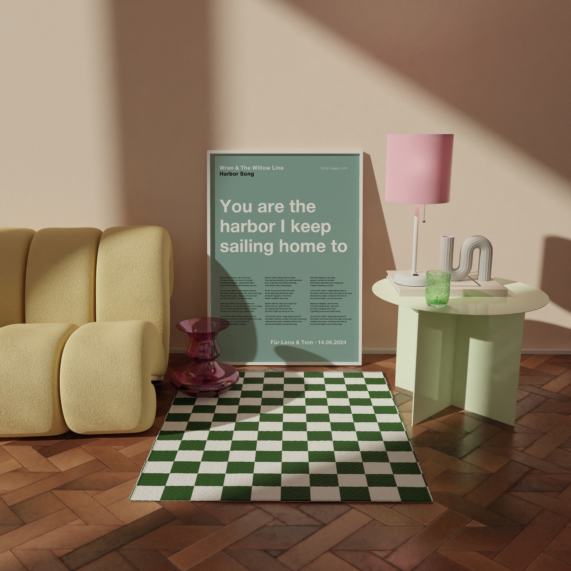 Songtext und Zitat – Poster im Wohnraum