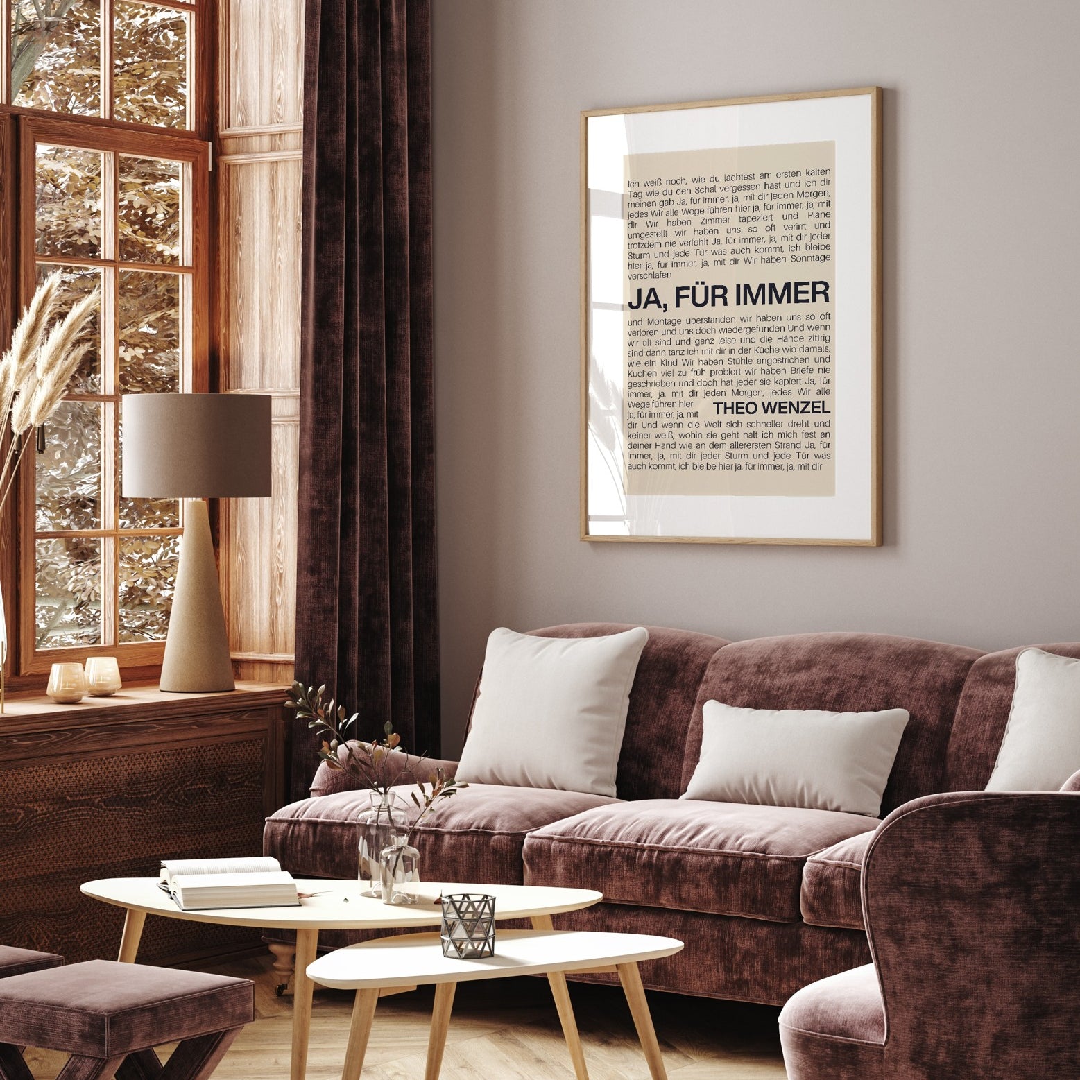 Ganzer Songtext – Poster im Wohnraum