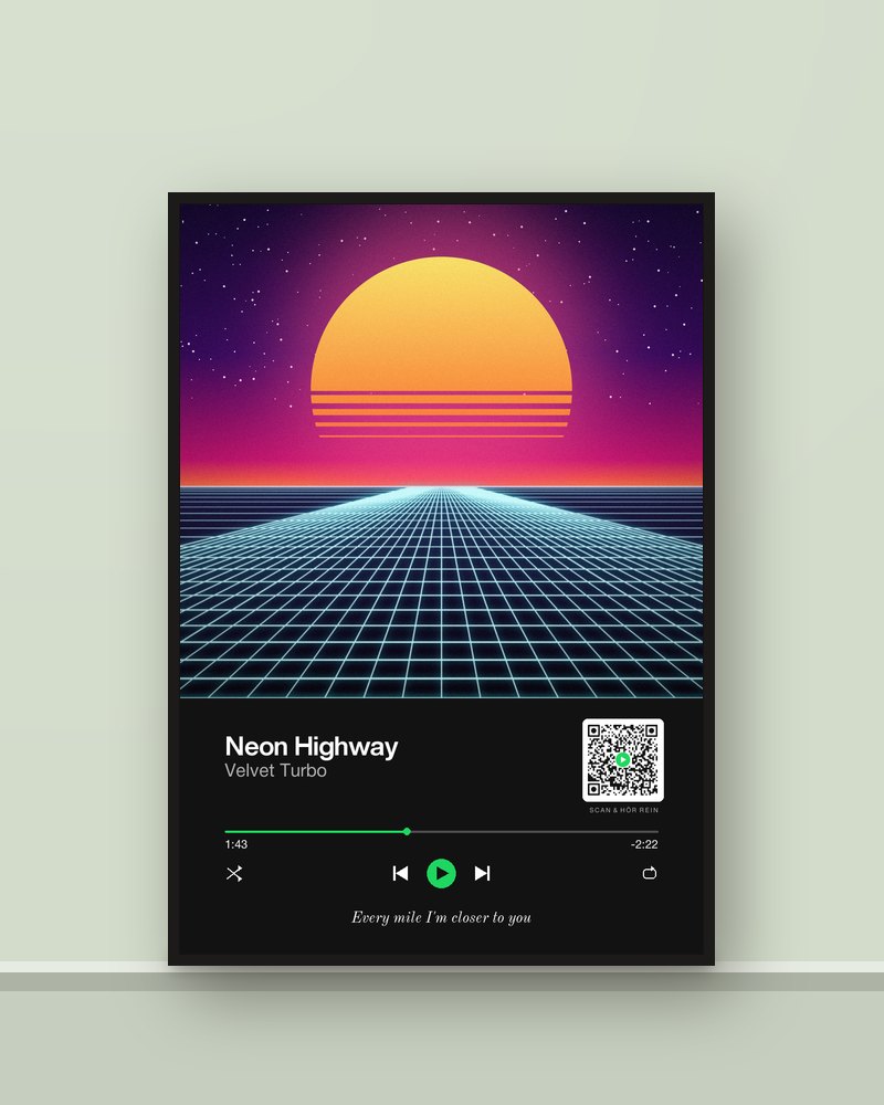 Song Player Poster mit QR-Code – Geschenk für Freunde